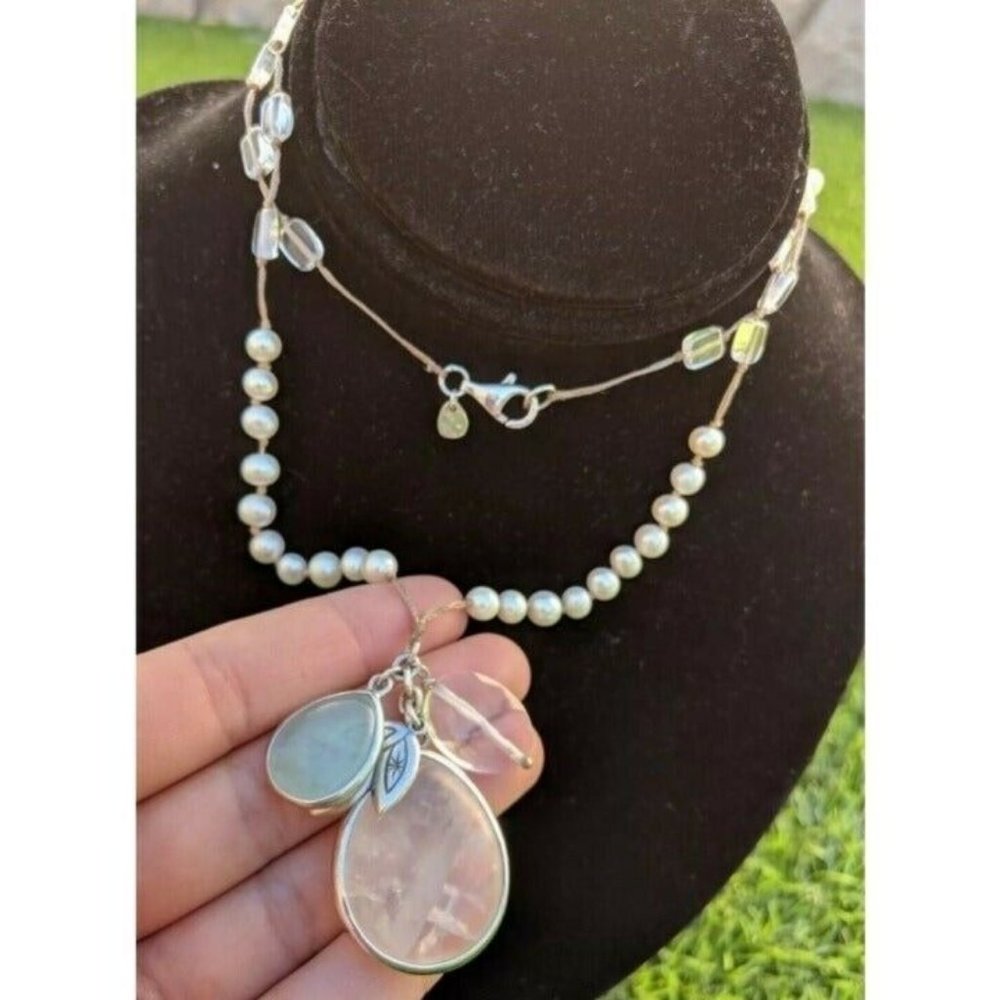 Silpada Oh So Pretty Sterling Stone Bead Necklace